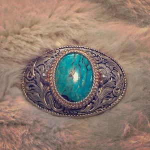 Vintage turquoise belt buckle
